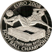 Malta 100 Liras Football 2003 EURO 2008 ST.JAKOB-PARK BASEL FOOTBALL CHAMPIONSHIP coin reverse Malta 100 Liras Football 2003 EURO 2008 ST.JAKOB-PARK BASEL FOOTBALL CHAMPIONSHIP coin reverse