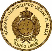 Malta 10000 Liras Pope and Swiss Guards 2005 Proof finish X# 319 SOVRANO OSPEDALIERO ORDINE DI MALTA KNIGHTS OF MALTA 2005 10.000 LIRAS O.S.J. coin obverse Malta 10000 Liras Pope and Swiss Guards 2005 Proof finish X# 319 SOVRANO OSPEDALIERO ORDINE DI MALTA KNIGHTS OF MALTA 2005 10.000 LIRAS O.S.J. coin obverse
