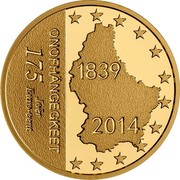 Luxembourg 175 Euro Cent 175 Years of Independence of Luxembourg 2014 Proof KM# 132 1839 2014 ONOFHÄNGEGKEET 175 JOËR EURO-CENT coin reverse Luxembourg 175 Euro Cent 175 Years of Independence of Luxembourg 2014 Proof KM# 132 1839 2014 ONOFHÄNGEGKEET 175 JOËR EURO-CENT coin reverse