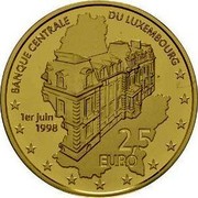 Luxembourg 2.50 Euro 20 Jahre Luxemburger Zentralbank 2018 BANQUE CENTRALE DU LUXEMBOURG 1ER JUIN 1998 2,5 EURO coin reverse Luxembourg 2.50 Euro 20 Jahre Luxemburger Zentralbank 2018 BANQUE CENTRALE DU LUXEMBOURG 1ER JUIN 1998 2,5 EURO coin reverse