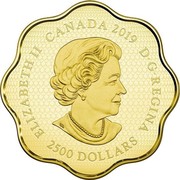 Canada 2,500 Dollars Year of the Pig 2019 ELIZABETH II CANADA 2019 D • G • REGINA 2500 DOLLARS coin obverse Canada 2,500 Dollars Year of the Pig 2019 ELIZABETH II CANADA 2019 D • G • REGINA 2500 DOLLARS coin obverse