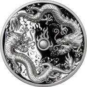 Australia 2 Dollars High Relief Double Dragon 2019 Proof  coin reverse Australia 2 Dollars High Relief Double Dragon 2019 Proof  coin reverse