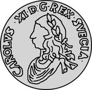 Estonia 2 Dukat Carl XI (Trial strike) 1671 (1)671 KM# Pn3 CAROLVS ∙ D : G : REX ∙ SVECIA coin obverse Estonia 2 Dukat Carl XI (Trial strike) 1671 (1)671 KM# Pn3 CAROLVS ∙ D : G : REX ∙ SVECIA coin obverse