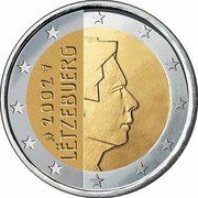 Luxembourg 2 Euro 1st map 2002 (u) Proof KM# 82 LËTZEBUERG 2002 GC coin obverse Luxembourg 2 Euro 1st map 2002 (u) Proof KM# 82 LËTZEBUERG 2002 GC coin obverse
