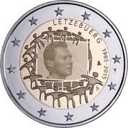 Luxembourg 2 Euro (30th Anniversary of the Flag of Europe) LËTZEBUERG 1985-2015 ΓΣ coin obverse