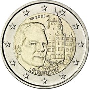 Luxembourg 2 Euro Castle Berg 2008 (a) Proof KM# 96 LËTZEBUERG 2008 F coin obverse Luxembourg 2 Euro Castle Berg 2008 (a) Proof KM# 96 LËTZEBUERG 2008 F coin obverse