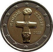Cyprus 2 Euro Cruciform Idol 2023 KM# 85 ΚΥΠΡΟΣ KIBRIS 2008 coin obverse Cyprus 2 Euro Cruciform Idol 2023 KM# 85 ΚΥΠΡΟΣ KIBRIS 2008 coin obverse