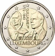 Luxembourg 2 Euro (Guillaume Ier) GUILLAUME IER 1772-1843 2018A LUXEMBOURG coin obverse Luxembourg 2 Euro (Guillaume Ier) GUILLAUME IER 1772-1843 2018A LUXEMBOURG coin obverse