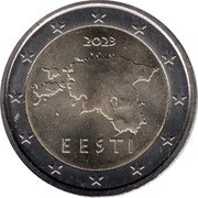 Estonia 2 Euro Map of Estonia 2023 KM# 68 2011 EESTI coin obverse Estonia 2 Euro Map of Estonia 2023 KM# 68 2011 EESTI coin obverse