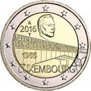 Luxembourg 2 Euro (The Grand Duchess Charlotte Bridge) 2016 PONT GRANDE-DUCHESSE CHARLOTTE 1966 LUXEMBOURG coin obverse Luxembourg 2 Euro (The Grand Duchess Charlotte Bridge) 2016 PONT GRANDE-DUCHESSE CHARLOTTE 1966 LUXEMBOURG coin obverse