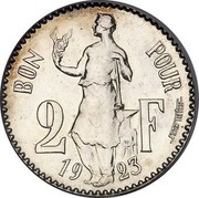 Luxembourg 2 F Charlotte 1923 (fr) Essai - Rare BON POUR 2 F 19 23 JEAN MICH coin reverse Luxembourg 2 F Charlotte 1923 (fr) Essai - Rare BON POUR 2 F 19 23 JEAN MICH coin reverse