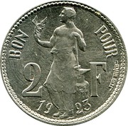 Luxembourg 2 F Charlotte 1923 KM# Pn29 BON POUR 2 F 19 23 JEAN MICH coin reverse Luxembourg 2 F Charlotte 1923 KM# Pn29 BON POUR 2 F 19 23 JEAN MICH coin reverse