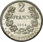 Luxembourg 2 Francs Marie-Adelaide 1914 (fr) Essai - Rare KM# E30 2 FRANCS 1914 • • • JE MAINTIENDRAI • • • coin reverse Luxembourg 2 Francs Marie-Adelaide 1914 (fr) Essai - Rare KM# E30 2 FRANCS 1914 • • • JE MAINTIENDRAI • • • coin reverse