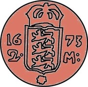 Estonia 2 M Carl XI (Trial strike) 1673 Unique KM# Pn4 16 - 73 2 ∙ - M : coin reverse