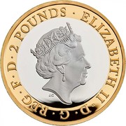 UK 2 Pounds D-Day 75th Anniversary 2019 Proof ELIZABETH II∙D∙G∙REG∙F∙D∙2 POUNDS∙ J.C coin obverse UK 2 Pounds D-Day 75th Anniversary 2019 Proof ELIZABETH II∙D∙G∙REG∙F∙D∙2 POUNDS∙ J.C coin obverse