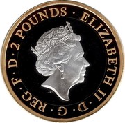UK 2 Pounds RAF Spitfire 2018 Proof 2 POUNDS ∙ ELIZABETH II∙D∙G∙REG∙F∙D∙ J.C coin obverse UK 2 Pounds RAF Spitfire 2018 Proof 2 POUNDS ∙ ELIZABETH II∙D∙G∙REG∙F∙D∙ J.C coin obverse