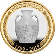 UK 2 Pounds Wedgwood 2019 Proof WEDGWOOD 1759-2019 coin reverse UK 2 Pounds Wedgwood 2019 Proof WEDGWOOD 1759-2019 coin reverse