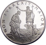 Malta 2 S Angelo 1976 1976 Proof X# 65 NON SVRREXIT MAIOR 2∙S. coin reverse Malta 2 S Angelo 1976 1976 Proof X# 65 NON SVRREXIT MAIOR 2∙S. coin reverse