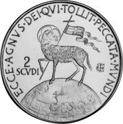 Malta 2 Scvdi (Angelo 1972) X# 51 ECCE∙AGNVS∙DEI∙QVI∙TOLLIT∙PECCATA∙MVNDI 2 SCVDI coin reverse Malta 2 Scvdi (Angelo 1972) X# 51 ECCE∙AGNVS∙DEI∙QVI∙TOLLIT∙PECCATA∙MVNDI 2 SCVDI coin reverse