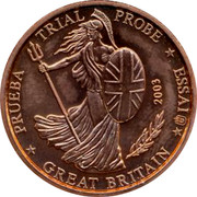 UK 2 ¢ Trial Probe 2003 TRIAL PROBE PRUEBA ESSAI GREAT BRITAIN 2003 coin obverse