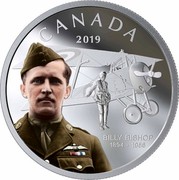Canada 20 Dollars 125th Anniversary of the Birth of Billy Bishop 2019 CANADA 2019 BILLY BISHOP 1894 - 1956 coin reverse