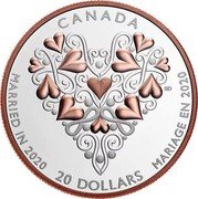 Canada 20 Dollars Best Wishes on Your Wedding Day 2020 CANADA 20 DOLLARS MARRIED IN 2019 MARIAGE EN 2019 coin reverse Canada 20 Dollars Best Wishes on Your Wedding Day 2020 CANADA 20 DOLLARS MARRIED IN 2019 MARIAGE EN 2019 coin reverse