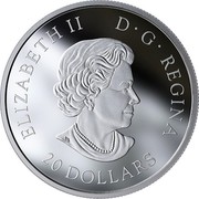 Canada 20 Dollars The Canadian Flag 2019 ELIZABETH II CANADA D G REGINA 20 DOLLARS coin obverse Canada 20 Dollars The Canadian Flag 2019 ELIZABETH II CANADA D G REGINA 20 DOLLARS coin obverse