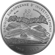 Luxembourg 20 ECU 35th Anniversary European Investmentbank 1993 Proof X# 29 BANQUE EUROPEENNE D'INVESTISSEMENT 20 ECU 1958 - 1993 coin reverse Luxembourg 20 ECU 35th Anniversary European Investmentbank 1993 Proof X# 29 BANQUE EUROPEENNE D'INVESTISSEMENT 20 ECU 1958 - 1993 coin reverse