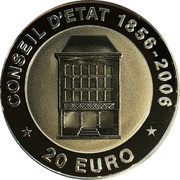 Luxembourg 20 Euro 150th Anniversary of State Council of Luxembourg 2006 KM# 102 CONSEIL D'ÉTAT 1856 - 2006 20 EURO coin reverse