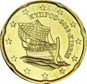 Cyprus 20 Euro Cent Kyrenia Ship 2022 BU KM# 82 ΚΥΠΡΟΣ 2008 KIBRIS coin obverse Cyprus 20 Euro Cent Kyrenia Ship 2022 BU KM# 82 ΚΥΠΡΟΣ 2008 KIBRIS coin obverse
