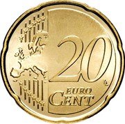Estonia 20 Euro Cent Map of Estonia 2018 KM# 65 20 LL EURO CENT coin reverse Estonia 20 Euro Cent Map of Estonia 2018 KM# 65 20 LL EURO CENT coin reverse