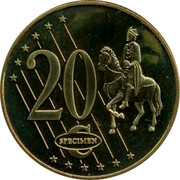 Latvia 20 ¢ Trial Essai 2003 20 ¢ SPECIMEN coin reverse Latvia 20 ¢ Trial Essai 2003 20 ¢ SPECIMEN coin reverse