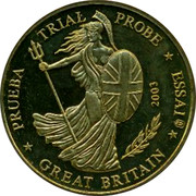 UK 20 ¢ Trial GB 2003 PRUEBA TRIAL PROBE ESSAI GREAT BRITAIN 2003 coin obverse