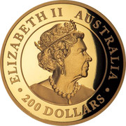 Australia 200 Dollars High Relief Gold Wedge-Tailed Eagle 2019 ELIZABETH II AUSTRALIA 200 DOLLARS coin obverse Australia 200 Dollars High Relief Gold Wedge-Tailed Eagle 2019 ELIZABETH II AUSTRALIA 200 DOLLARS coin obverse