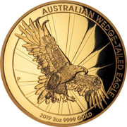 Australia 200 Dollars High Relief Gold Wedge-Tailed Eagle 2019 AUSTRALIAN WEDGE-TAILED EAGLE 2 OZ 9999 GOLD 2019 coin reverse Australia 200 Dollars High Relief Gold Wedge-Tailed Eagle 2019 AUSTRALIAN WEDGE-TAILED EAGLE 2 OZ 9999 GOLD 2019 coin reverse