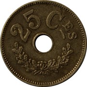 Luxembourg 25 Centimes Grand Duchy. Marie Adelaide 1916 KM# 29 25 CES coin reverse Luxembourg 25 Centimes Grand Duchy. Marie Adelaide 1916 KM# 29 25 CES coin reverse