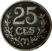 Luxembourg 25 Centimes Charlotte 1919 KM# 32 25 CES coin reverse Luxembourg 25 Centimes Charlotte 1919 KM# 32 25 CES coin reverse