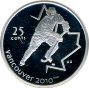 Canada 25 Cents Ice hockey 2007 Proof 25 CENTS VANCOUVER 2010 coin reverse Canada 25 Cents Ice hockey 2007 Proof 25 CENTS VANCOUVER 2010 coin reverse