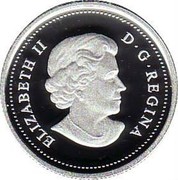 Canada 25 Cents Orca 2011 Proof KM# 1170b ELIZABETH II D. G. REGINA coin obverse Canada 25 Cents Orca 2011 Proof KM# 1170b ELIZABETH II D. G. REGINA coin obverse