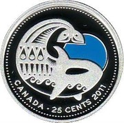 Canada 25 Cents Orca 2011 Proof KM# 1170b CANADA ∙ 25 CENTS 2011 coin reverse Canada 25 Cents Orca 2011 Proof KM# 1170b CANADA ∙ 25 CENTS 2011 coin reverse