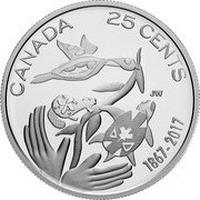 Canada 25 Cents Our home and native land. Hope 2017 Proof CANADA 25 CENTS 1867-2017 coin reverse Canada 25 Cents Our home and native land. Hope 2017 Proof CANADA 25 CENTS 1867-2017 coin reverse