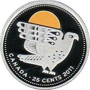 Canada 25 Cents Peregrine Falcon 2011 Proof KM# 1169b CANADA ∙ 25 CENTS 2011 coin reverse Canada 25 Cents Peregrine Falcon 2011 Proof KM# 1169b CANADA ∙ 25 CENTS 2011 coin reverse