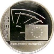Luxembourg 25 Euro European Parliament 2004 (u) Proof KM# 86 PARLEMENT EUROPÉEN 25 EURO coin reverse