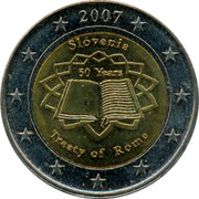Slovenia 2E Treaty of Rome 2007 X# Pn46 2007 SLOVENIA 50 YEARS TREATY OF ROME coin reverse Slovenia 2E Treaty of Rome 2007 X# Pn46 2007 SLOVENIA 50 YEARS TREATY OF ROME coin reverse