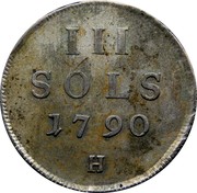 Luxembourg 3 Sols Leopold II 1790 H KM# 16 III SOLS 1790 H coin reverse Luxembourg 3 Sols Leopold II 1790 H KM# 16 III SOLS 1790 H coin reverse