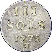 Luxembourg 3 Sols Maria Theresa 1775 (b) KM# 7 III SOLS 1775 coin reverse Luxembourg 3 Sols Maria Theresa 1775 (b) KM# 7 III SOLS 1775 coin reverse