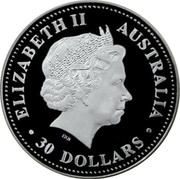 Australia 30 Dollars Kookaburra 2005 P ELIZABETH II AUSTRALIA 30 DOLLARS IRB coin obverse Australia 30 Dollars Kookaburra 2005 P ELIZABETH II AUSTRALIA 30 DOLLARS IRB coin obverse