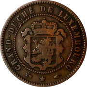 Luxembourg 5 Centimes 1860 A KM# 22.2 Standard Coinage Resumed GRAND-DUCHÉ DE LUXEMBOURG ★ coin obverse Luxembourg 5 Centimes 1860 A KM# 22.2 Standard Coinage Resumed GRAND-DUCHÉ DE LUXEMBOURG ★ coin obverse