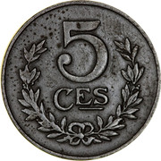 Luxembourg 5 Centimes Charlotte 1918 KM# 30 5 CES coin reverse Luxembourg 5 Centimes Charlotte 1918 KM# 30 5 CES coin reverse
