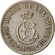 Luxembourg 5 Centimes Charlotte 1924 KM# 33 GRAND DUCHE DE LUXEMBOURG CH ★1924★ coin obverse Luxembourg 5 Centimes Charlotte 1924 KM# 33 GRAND DUCHE DE LUXEMBOURG CH ★1924★ coin obverse